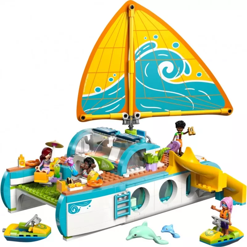 LEGO Friends playset Travel Boat Adventure 42664 — 685 pieces, 4 mini-dolls, ages 8+, 260×190×320 mm