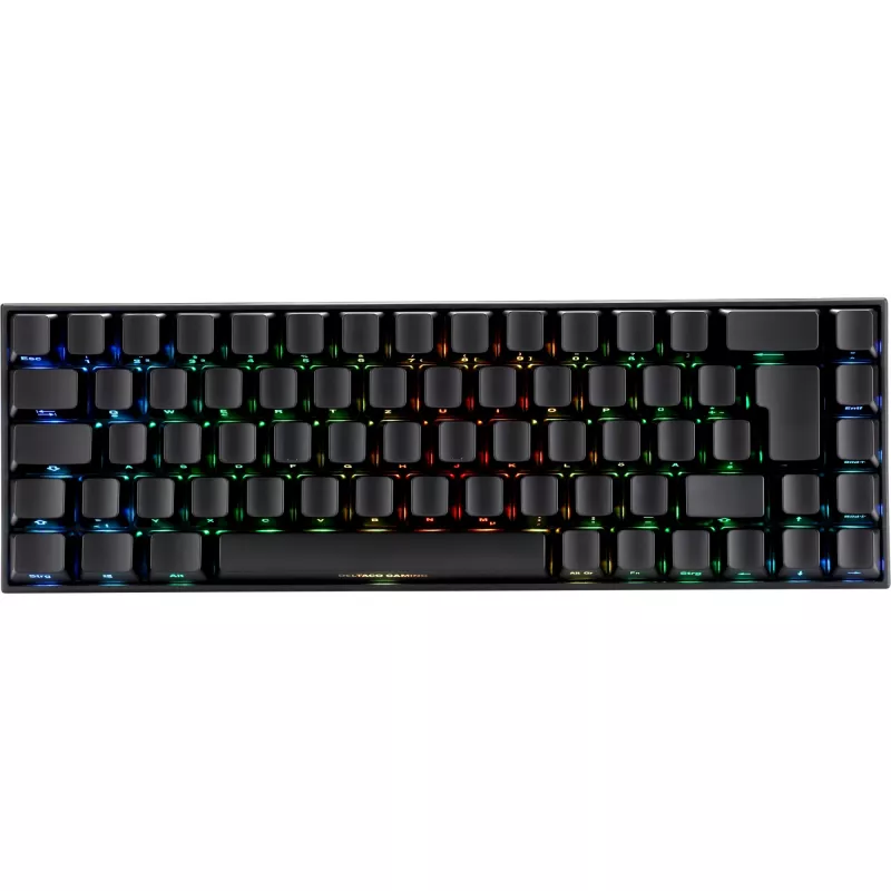 Deltaco GAM-100-DE - 65% - USB + Bluetooth - mechanical switch - QWERTZ - RGB-LED - Black