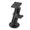 Double Ball Mount with Rectangle AMPS Plate RAM Mount — 2.54 cm balls, aluminium, black