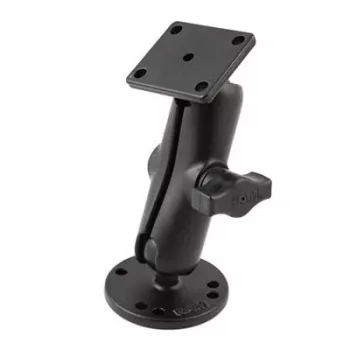 Double Ball Mount with Rectangle AMPS Plate RAM Mount — 2.54 cm balls, aluminium, black