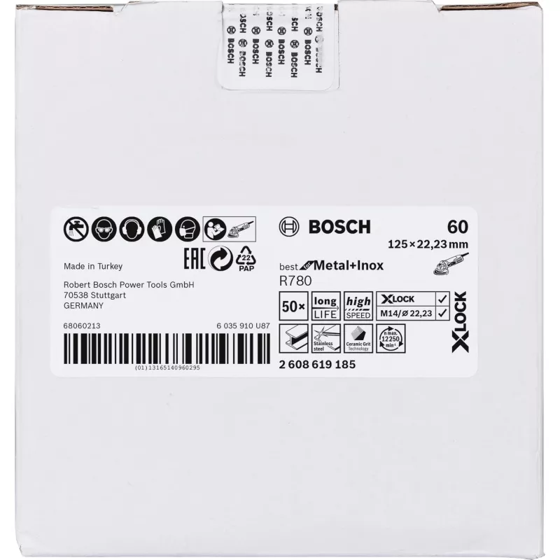 Sanding disc Bosch 125 mm, grit 60, model 2608619185