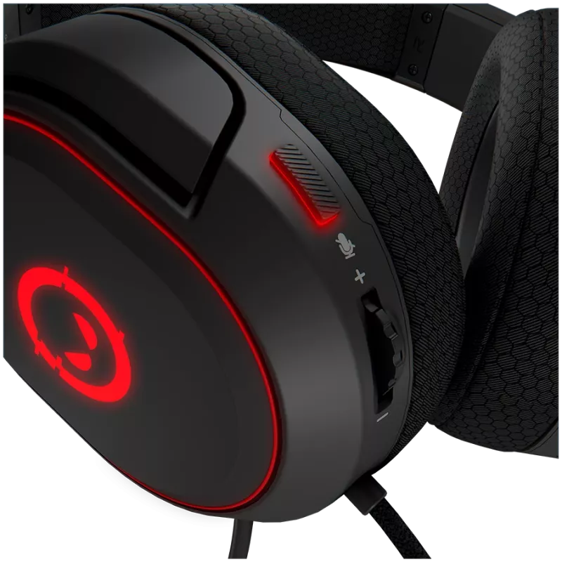 LORGAR Kaya 460, USB Gaming headset with microphone, CM108B, RGB backlight, Plug&Play, USB-A connection cable 2m, fabric ear pads, size: 192*184.7*88mm, 0.329kg, black