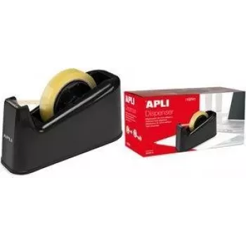 Tape dispenser agipa 13741 — black ABS body, for tape up to 25 mm × 66 m