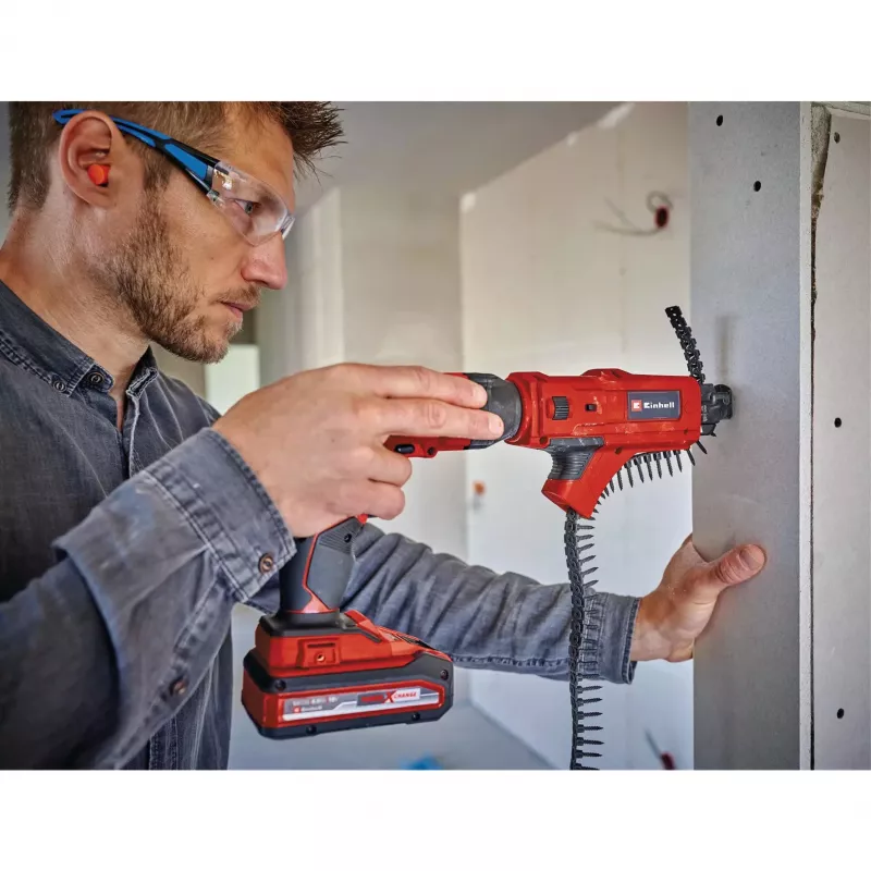 EINHELL drywall screwdriver magazine attachment for TE‑DY 18 Li and TC‑DY 710 E — red