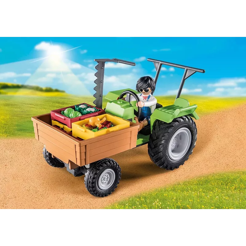 Playmobil Harvester Tractor with Trailer - Pretend Play & Imaginative Play for Ages 6 to 9 - Fat Brain Toys