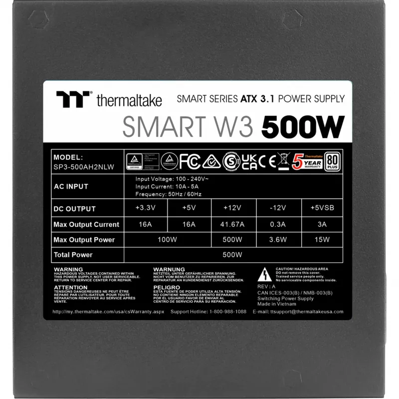 Power Supply Unit Thermaltake Smart W3 500 W
