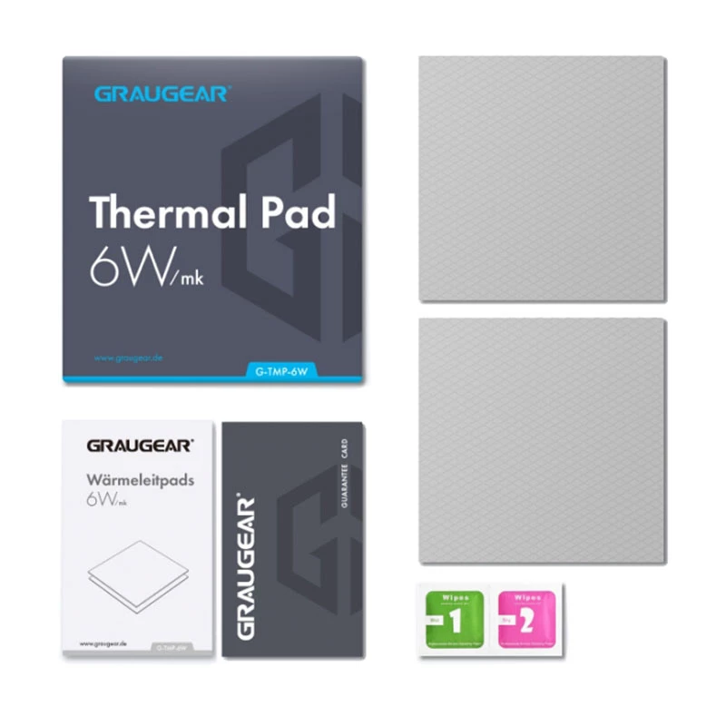 Thermal pad GrauGear G-TMP-6W 100×100×1 mm, thermal conductivity 6 W/m·K