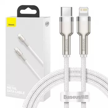 USB-C to Lightning cable Baseus Cafule 1 m, 20 W, zinc housing, white