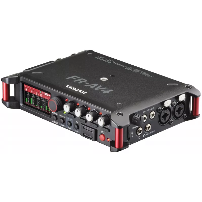 Portable audio recorder Tascam FR-AV4 — 6-channel, 4 XLR combo + 2x 3.5mm, 24/32-bit, 48/96/192 kHz, MicroSD up to 512 GB, USB-C, PD