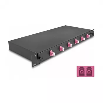Fibre optic splice enclosure DeLOCK 66999 Black Metal 482x220x44mm