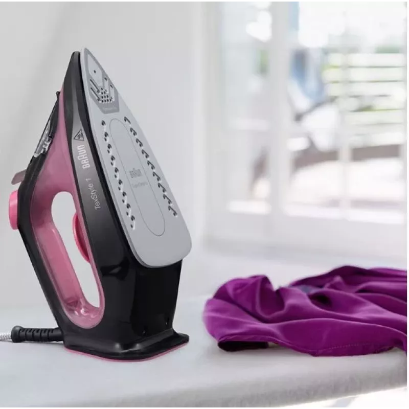 Braun TexStyle 1 Dry & Steam iron Ceramic soleplate 2000 W Black, Purple
