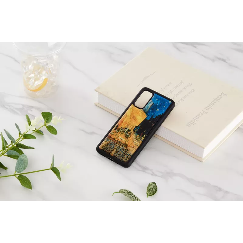 Protective case iKins for Samsung Galaxy S20 — black Cafe Terrace design