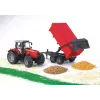 Tractor model BRUDER Massey Ferguson 7480 with tipping trailer