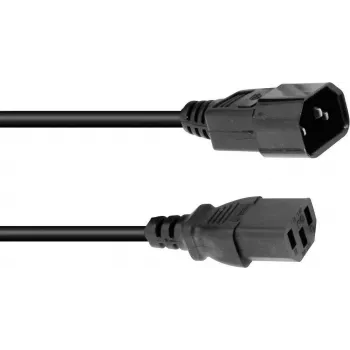 Power extension cable Omnitronic 30235200, 1 m, 3×1.0 mm², black
