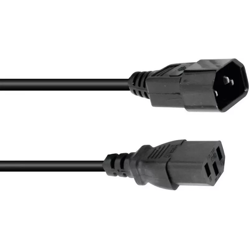 Power extension cable Omnitronic 30235200, 1 m, 3×1.0 mm², black