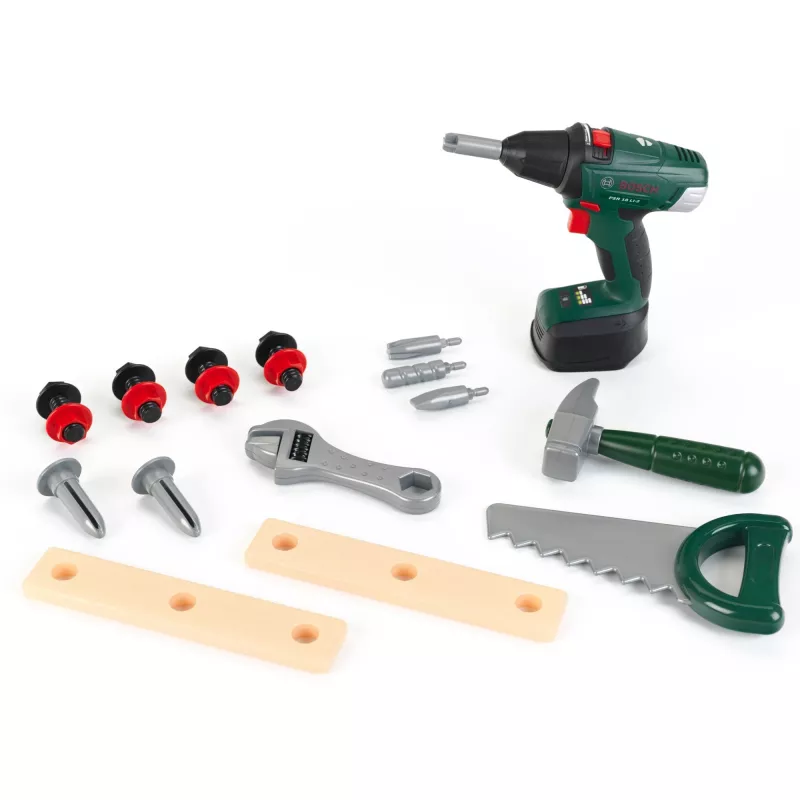 Theo Klein 8520 Bosch Tool Box I with Lots of Tools I Incl. Battery-Powered Cordless Screwdrive