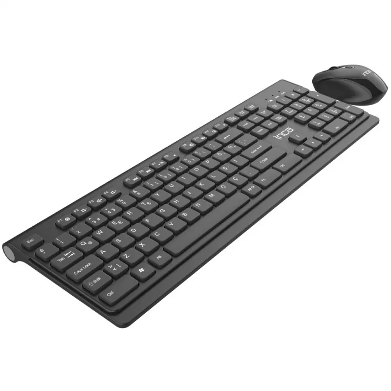 Inca IWS-519 Keyboard Mouse included Office RF Wireless QWERTY Turkish Black