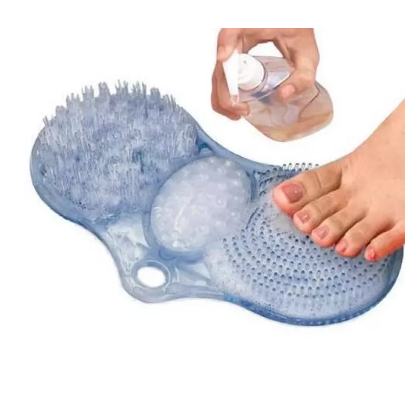 Bathroom foot cleaning mat with pumice