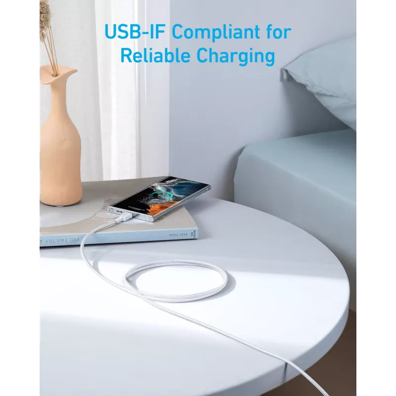 USB-C to USB-C cable Anker 322 — 1.8 m, white