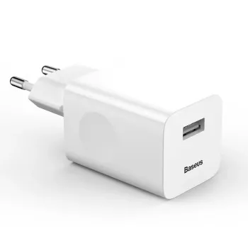 Charger Baseus Quick Charger CCALL-BX02, 24 W max, USB Fast Charge 3.0, White, 100–240 V