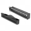 DeLOCK 19 inch Keystone Patch Panel 24 port with strain relief 1U angled black