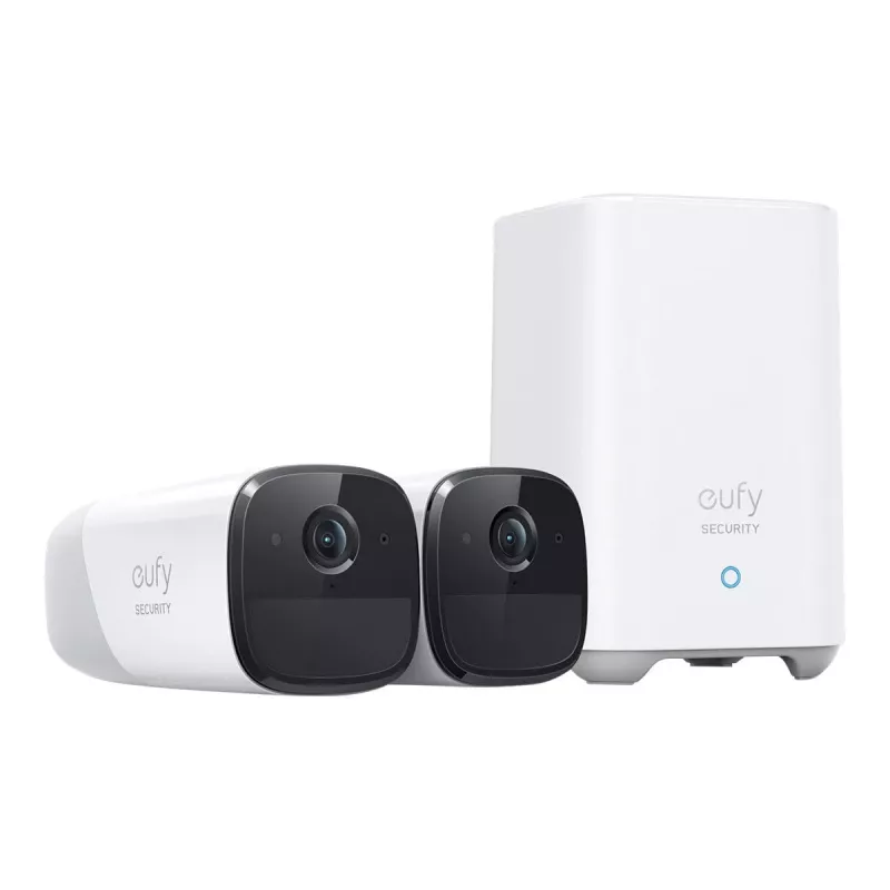Eufy Security, eufyCam 2 Pro Wireless Home Security Camera System, 365-Day Battery Life, HomeKit Compatibility, 2K Resolution, IP67 Weatherproof, Night Vision, 2-Cam Kit, No Monthl