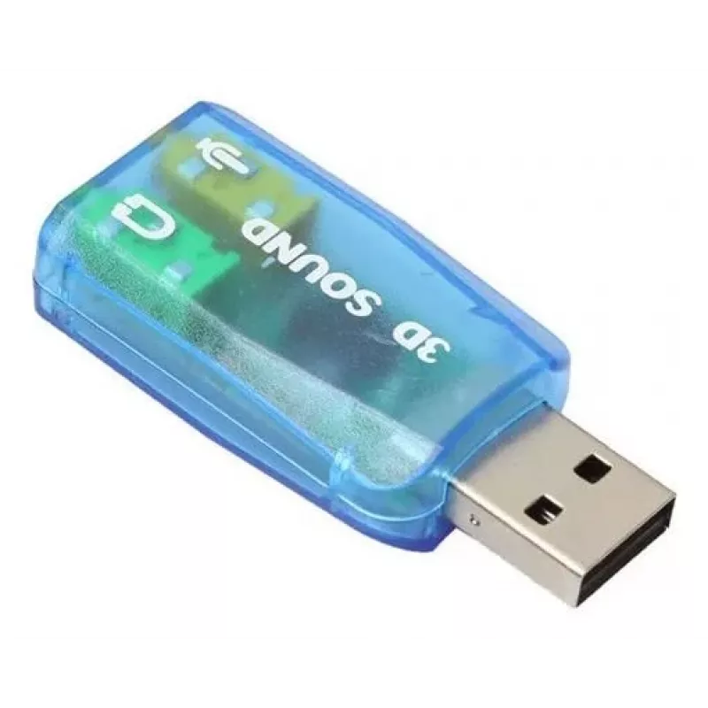 USB External Sound Card Gembird Virtus2 — USB interface, 3.5 mm headphone, blue transparent