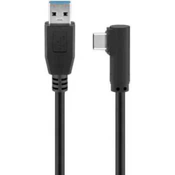 Wentronic goobay - USB Cable - USB Type A (M) to USB-C (M) angled - USB3.0 - 50cm - Round - Black (66500)