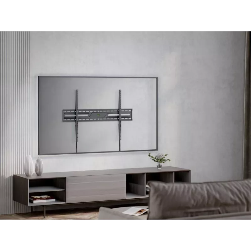 Fixed TV wall mount GEMBIRD WM-100F-01 for 43–100 inch screens, steel, max load 75 kg, VESA 75x75–900x600