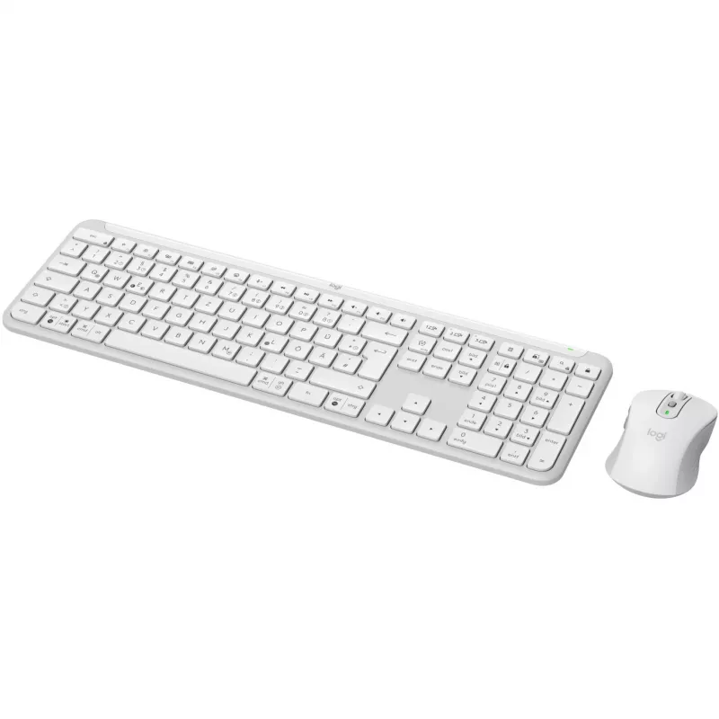 Logitech MK950 Signature Slim Keyboard Mouse included Office RF Wireless + Bluetooth QWERTZ German Graphite White