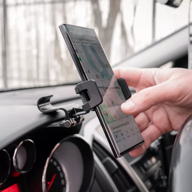 Phone holder Tellur TLL171261 — universal compact adjustable-angle car and desk mount, black