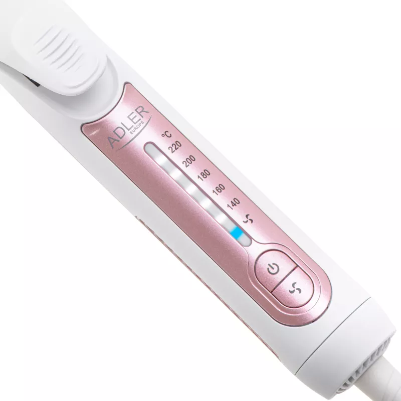 Straightening iron Adler AD 2326 with ceramic heating, adjustable 140–220 °C, 120 W, white