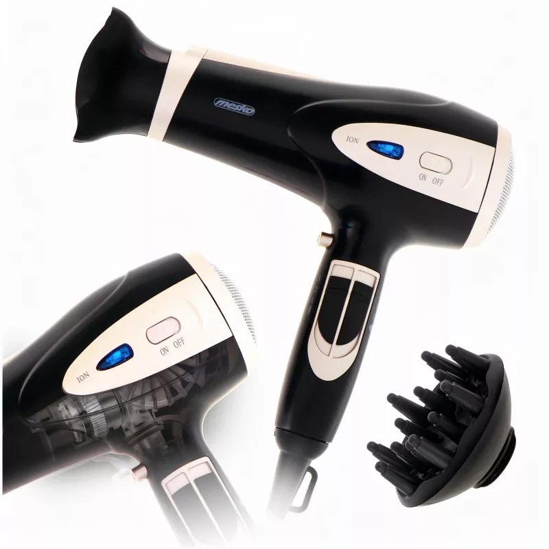Adler Mesko MS 2287 hair dryer 2400 W Black, Champagne