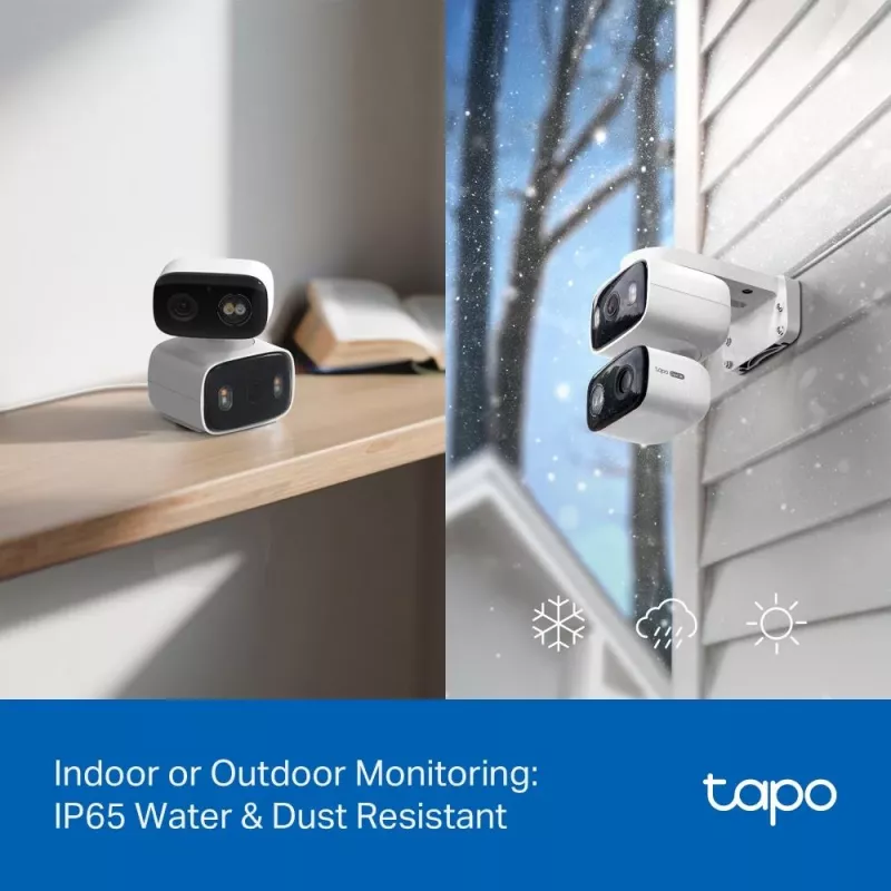 IP security camera TP‑LINK Tapo C246D — 3MP (2304×1296), 2.8 mm, 107.8° FOV, PTZ dual-lens, IP65, Wi‑Fi/Gigabit, microSD up to 512 GB