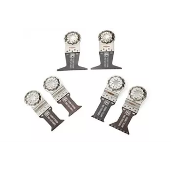 Fein 6 Piece Starlock Oscillating Multi Tool Wood and Metal E-Cut Cutting Blade Set
