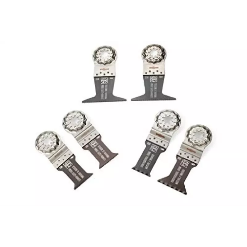 Fein 6 Piece Starlock Oscillating Multi Tool Wood and Metal E-Cut Cutting Blade Set