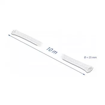 Braided Sleeve DeLOCK 20806 10 m x 25 mm white