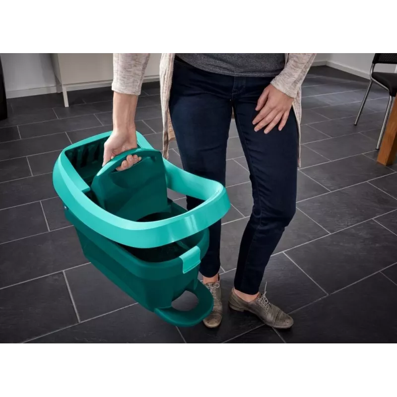 Leifheit Floor Mop Set Dust Wiper Cleaning Tool Professional XL Green with Cart 55096