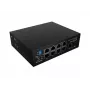 Network switch LANBERG ILFE-8P-1GE-1S-120 — Light Industrial PoE, 4x PoE++ (BT), 4x PoE+ (AT), 1x Gigabit, 1x SFP+, DIN‑rail, unmanaged