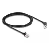 Delock - Network Cable - RJ-45 (M) Upward angewinkelt to RJ-45 (M) straight - 2,0m - 4,5 mm - S/FTP - CAT 6a - Shielded, Halogen-Free - Black (80288)