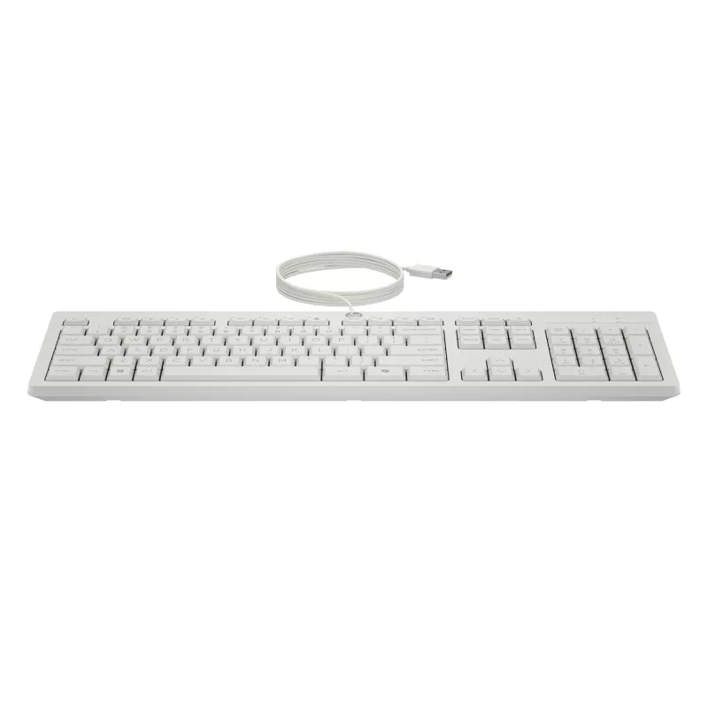 HP 225 G2 USB Wired Mouse Keyboard Combo, Copilot Key - Cashmere White - ESTONIAN