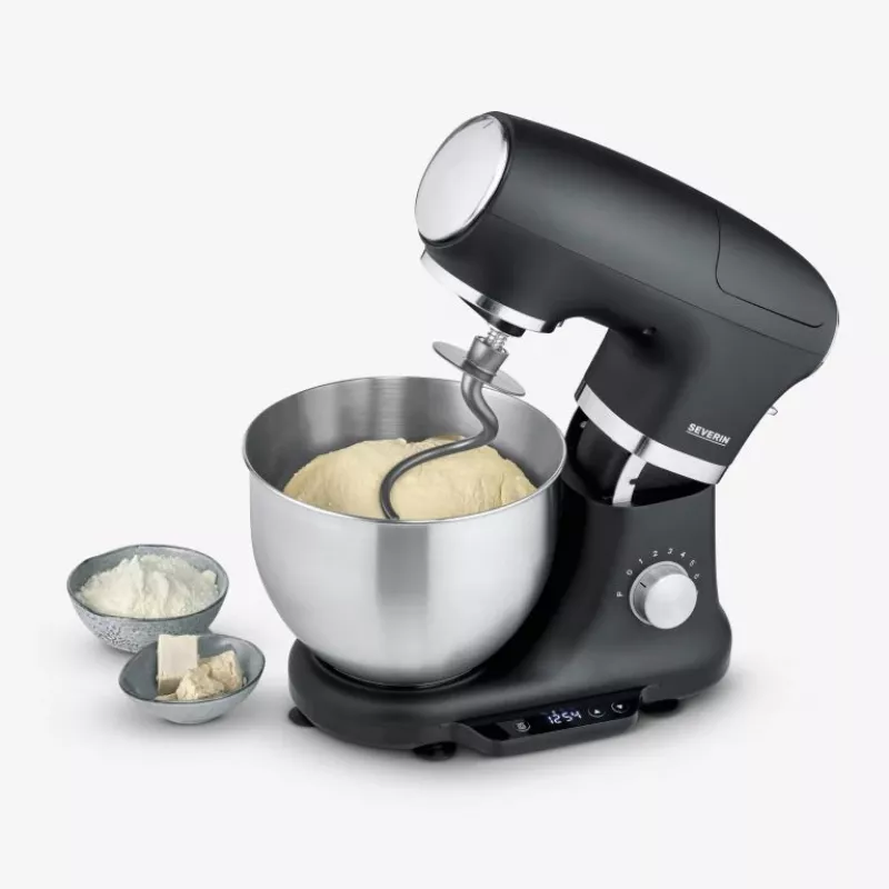 Food Processor Severin KM 3898 1000 W 5.5 L Black Brushed Steel Silver