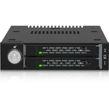 ICY DOCK - ToughArmor - MB834MK-B V2 - 2x M.2 NVMe to 1x 3.5 bay mobile rack metal keylock SlimSAS 4i black
