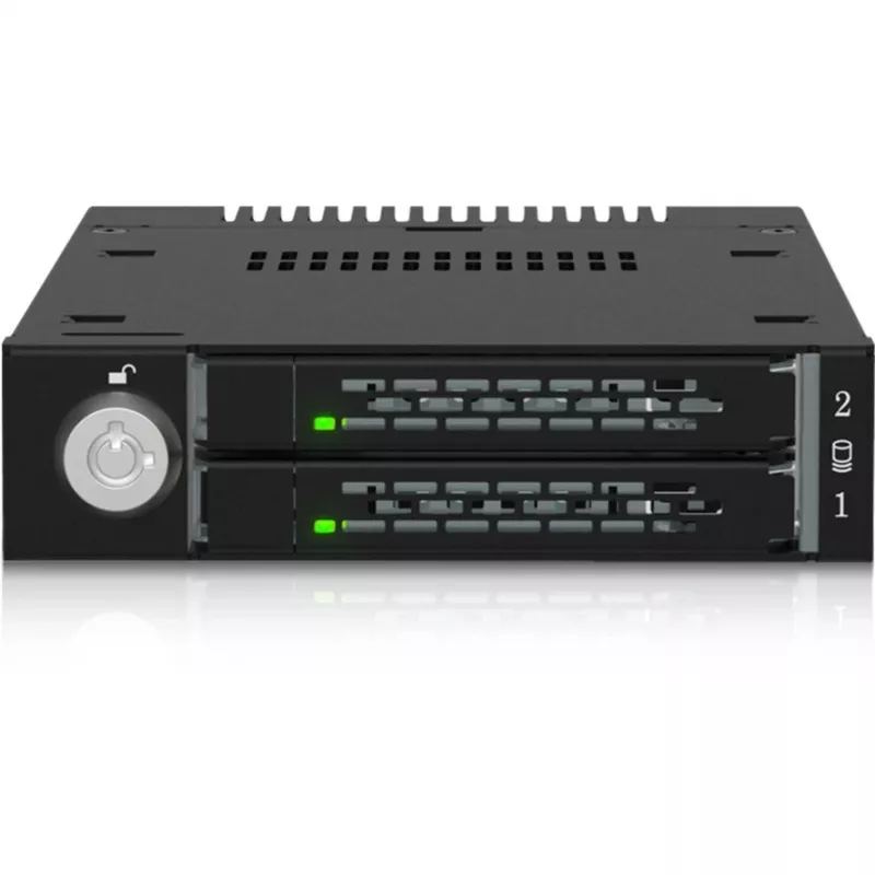 ICY DOCK - ToughArmor - MB834MK-B V2 - 2x M.2 NVMe to 1x 3.5 bay mobile rack metal keylock SlimSAS 4i black