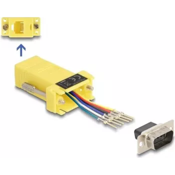 DeLOCK D-Sub 9 pin male to RJ12 female Assembly Kit yellow