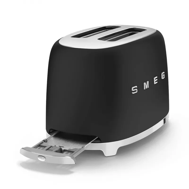 Toaster Smeg 50's Style TSF01BLMEU 2 Slice Black Stainless Steel