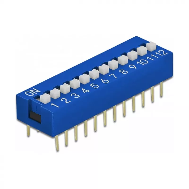 DIP switch for PCB DELOCK 66388, blue plastic, 10 pcs, 31.9×9.9×5.5 mm