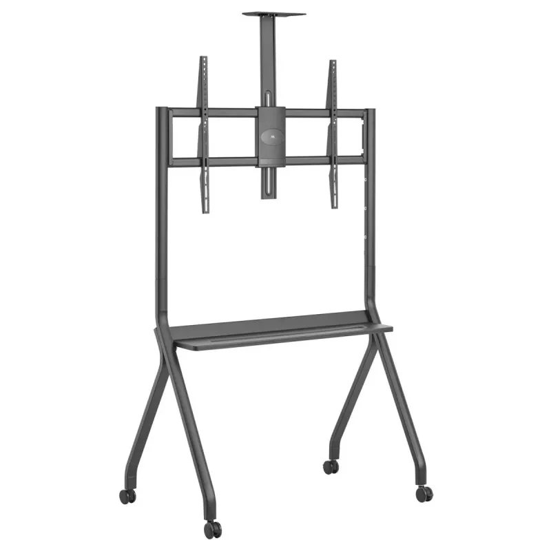 TV stand MACLEAN MC-114 B portable floor stand for 55–100 inch screens, max load 120 kg, VESA 200x200–900x600, height 115–152 cm, black, shelf