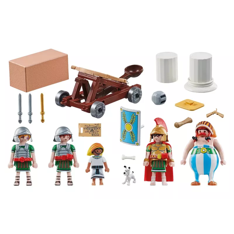 Playmobil 71268 Asterix: Edifis and the Battle of the Palace Working Catapult of the Romans Collection Play Figures Fun Imaginative Role Play Play