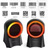 Wired desktop barcode scanner QOLTEC 50857 — 1D/2D, USB, ABS housing, black, 1.75 m cable
